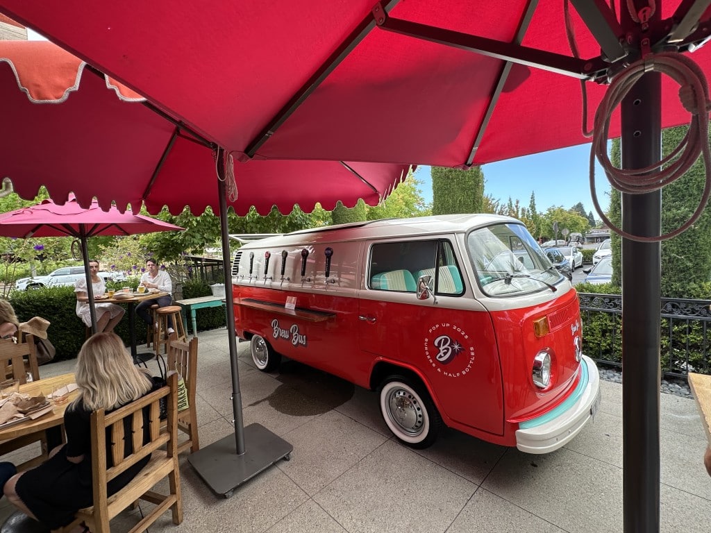 A vintage 1965 VW van has been converted into a "Brew Bus" at Burgers & Half Bottles in Yountville. Lisa Adams Walter photo