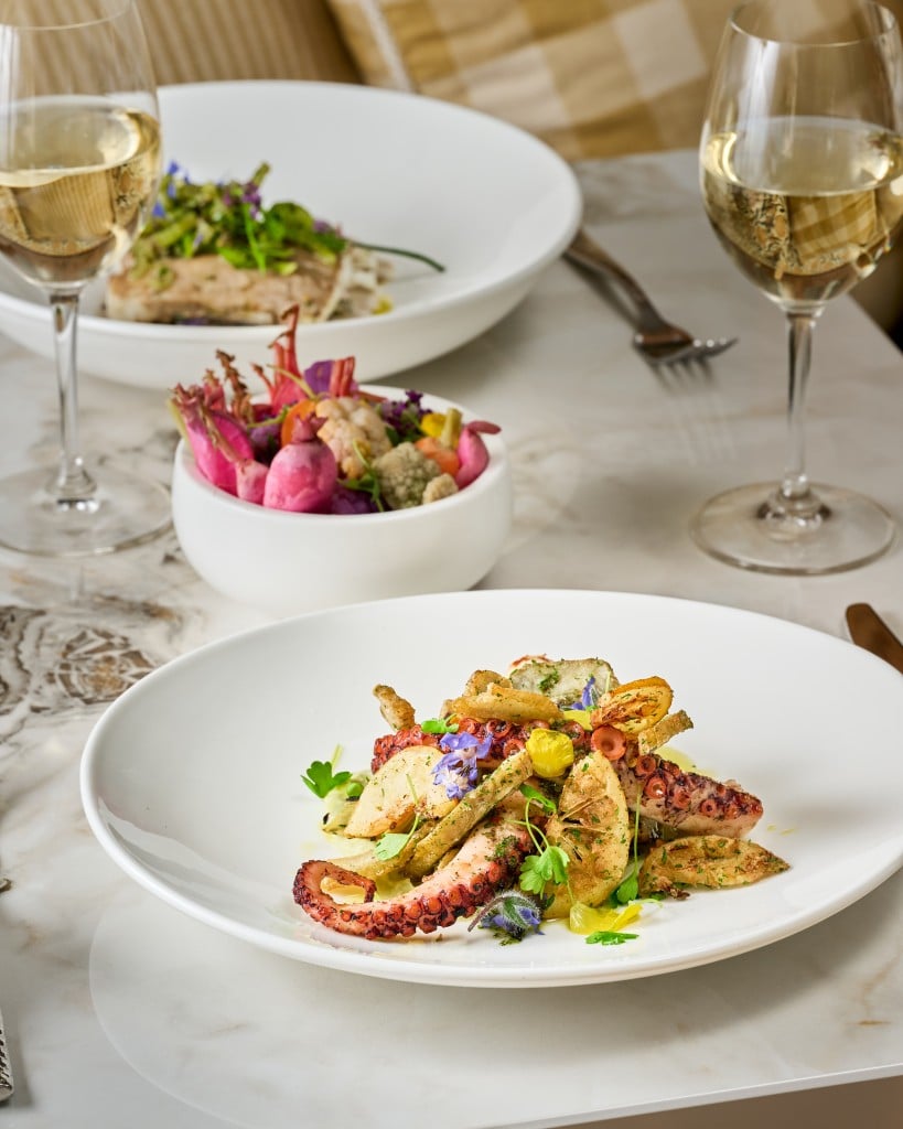 Wood-grilled octopus appetizer, with an artichoke, parsley and caper sauce. Joseph Weaver photo