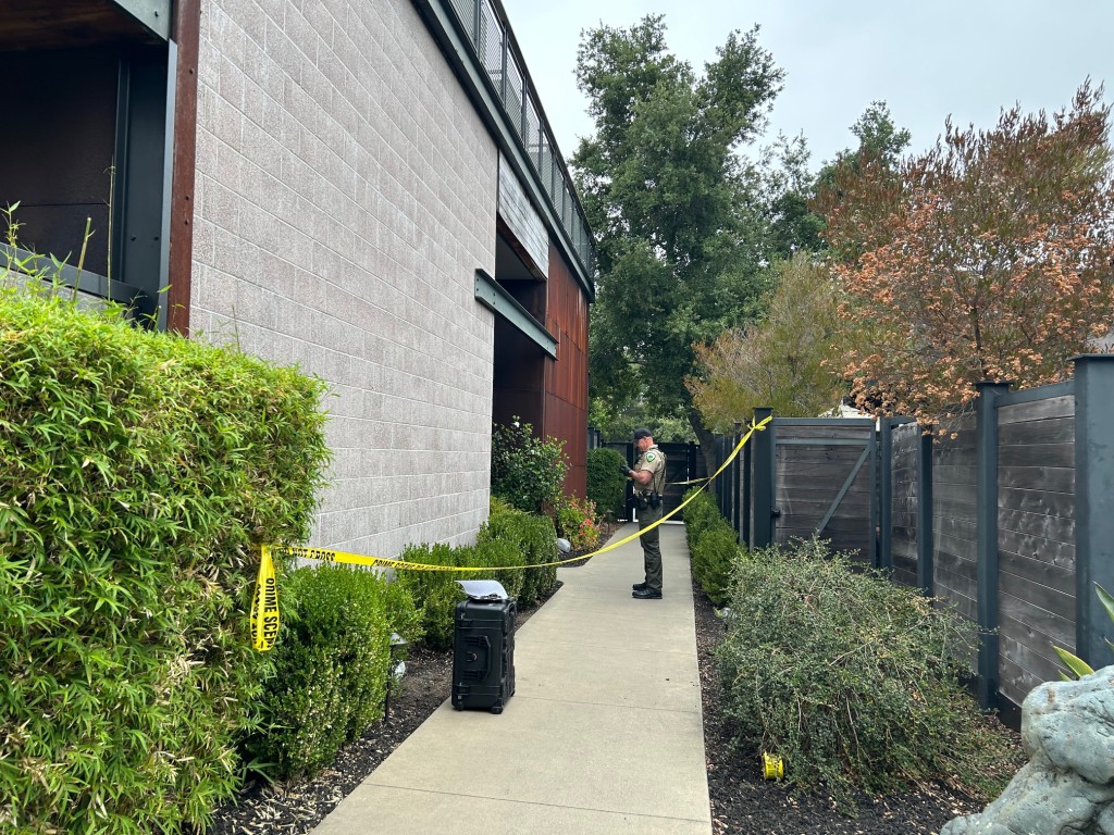 Yellow tape was posted at Bardessono in Yountville as investigators from the Napa County Sheriff's Office investigate a suspicious death at the hotel Sept. 4. Kerana Todorov photo