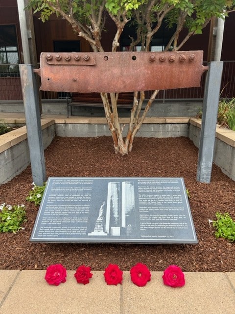 The Yountville 9/11 Memorial features a beam from one of the World Trade Center towers. Myrna David photo