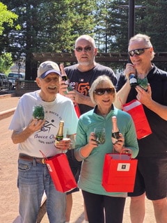 Bocce final four. Bob Garske, Rob Whitham, Giulio Guiliani and Paula Simi. Dawn Conley photo
