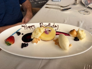 The author's beautiful birthday dessert. Susan Wiechers photo