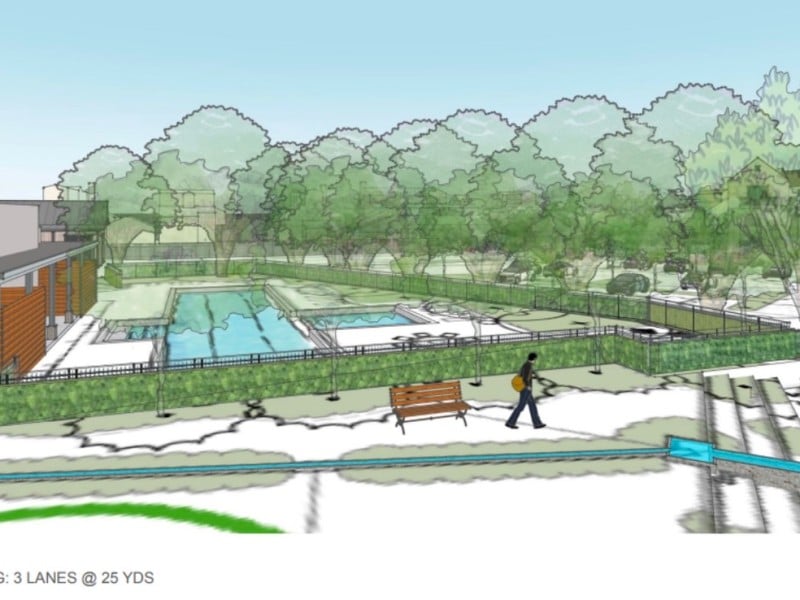 Rendering of a possible lap and exercise pool at the Yountville Commons. Screenshot from Town of Yountville website.