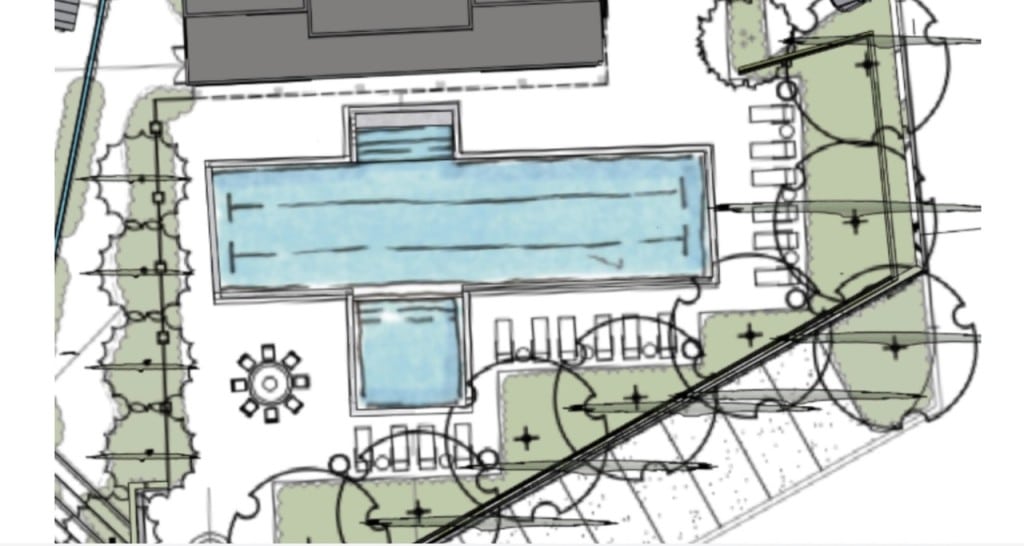Draft map of a possible lap and exercise pool at the Yountville Commons. Screenshot from Town of Yountville website.