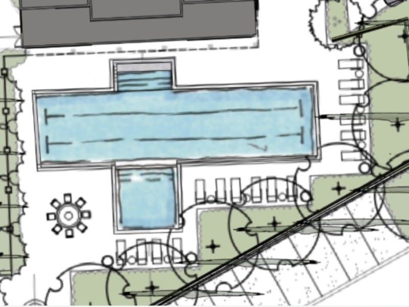Draft map of a possible lap and exercise pool at the Yountville Commons. Screenshot from Town of Yountville website.