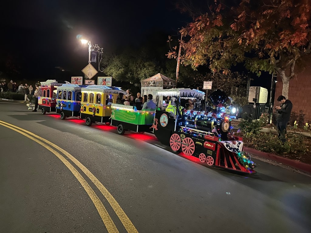 The California Dream Express offered rides on Yount Street at the Town and Tree Lighting. Lisa Adams Walter photo