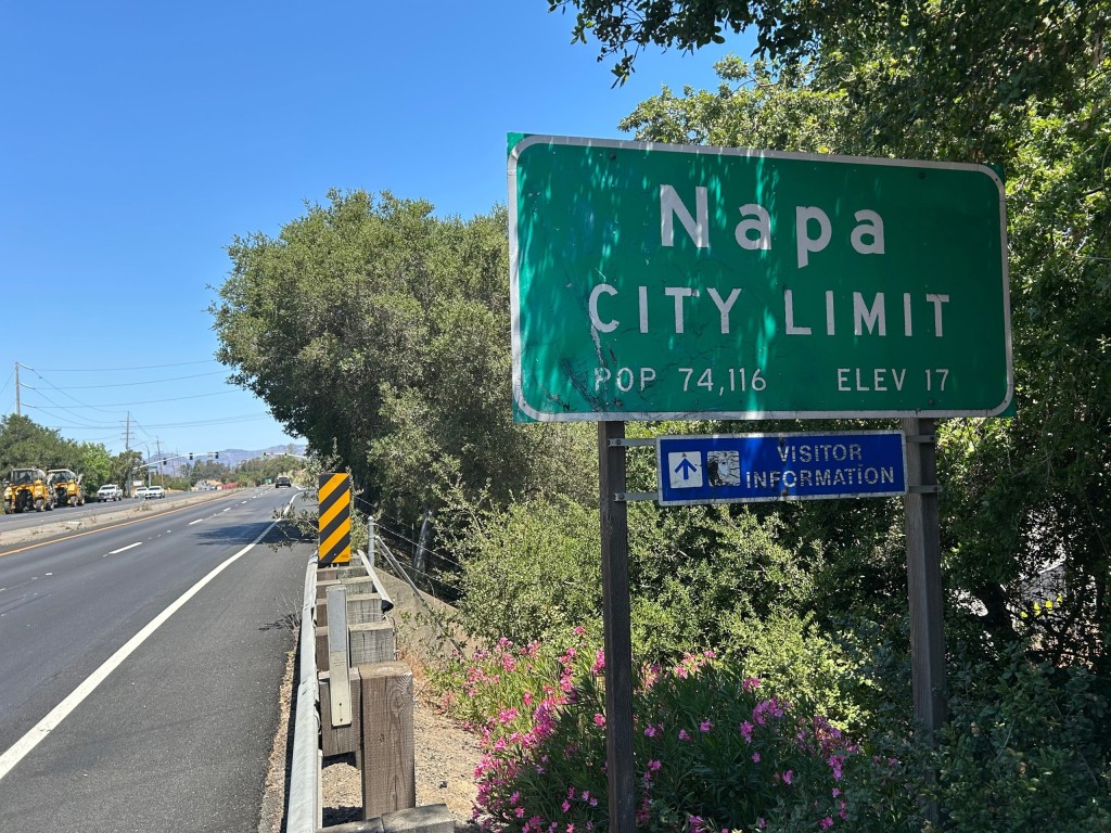Napa City Limit sign on Highway 221. John Schminky photo