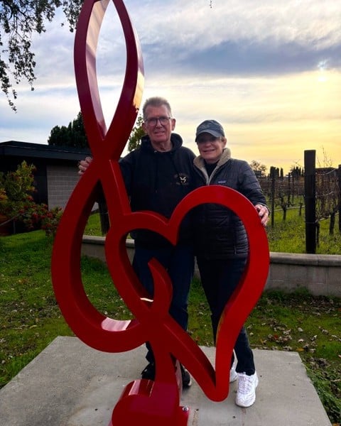 Gilroy sculptor Richard Starks and Yountville Arts Commission Chair Ronda Schaer. Kimberly Cook photo
