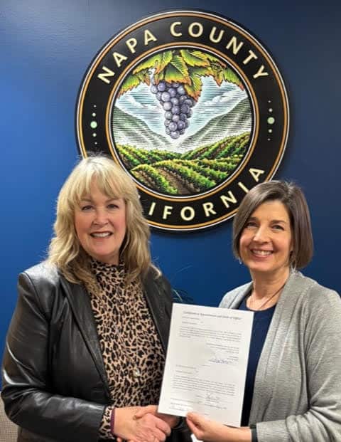 Robin McKee left, pictured with Paulette Cooper, was appointed to the Napa County Commission on Aging. Submitted photo