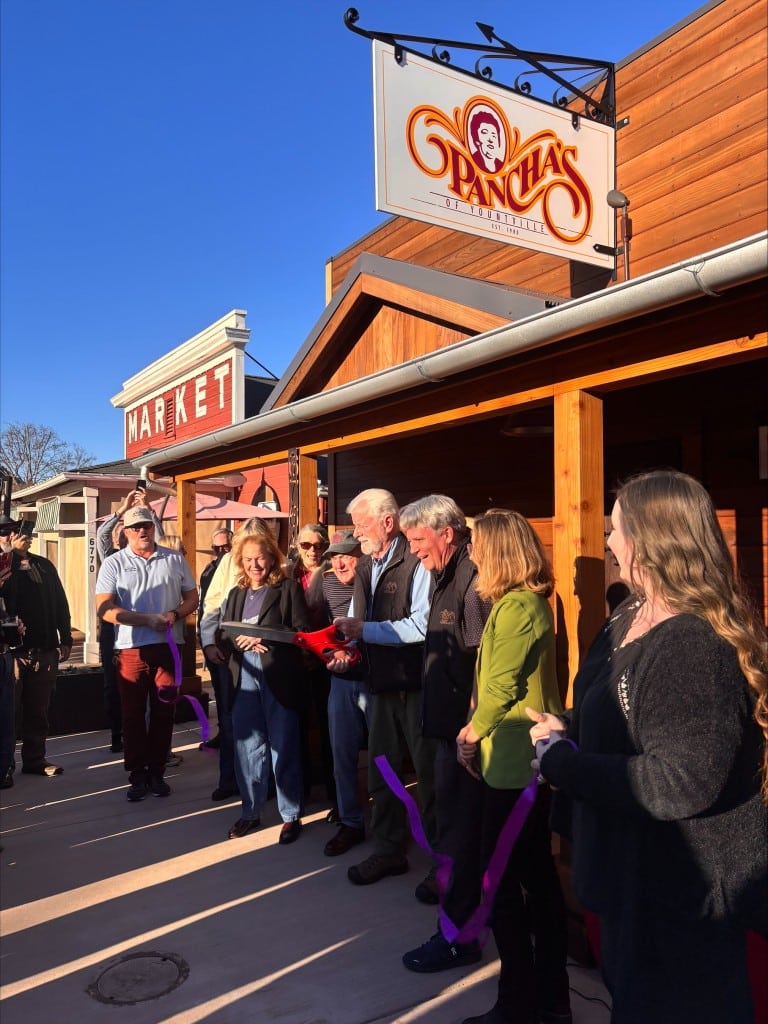 The ribbon cutting at Pancha's on Jan. 15, 2026. Yountville Chamber of Commerce photo