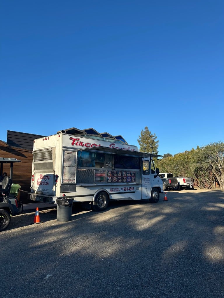The Tacos Garcia food truck was back at home outside Pancha's at the Jan. 15 grand opening. Lisa Adams Walter photo