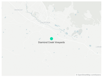 Mapped location of Diamond Creek Vineyards. Kerana Todorov graphic
