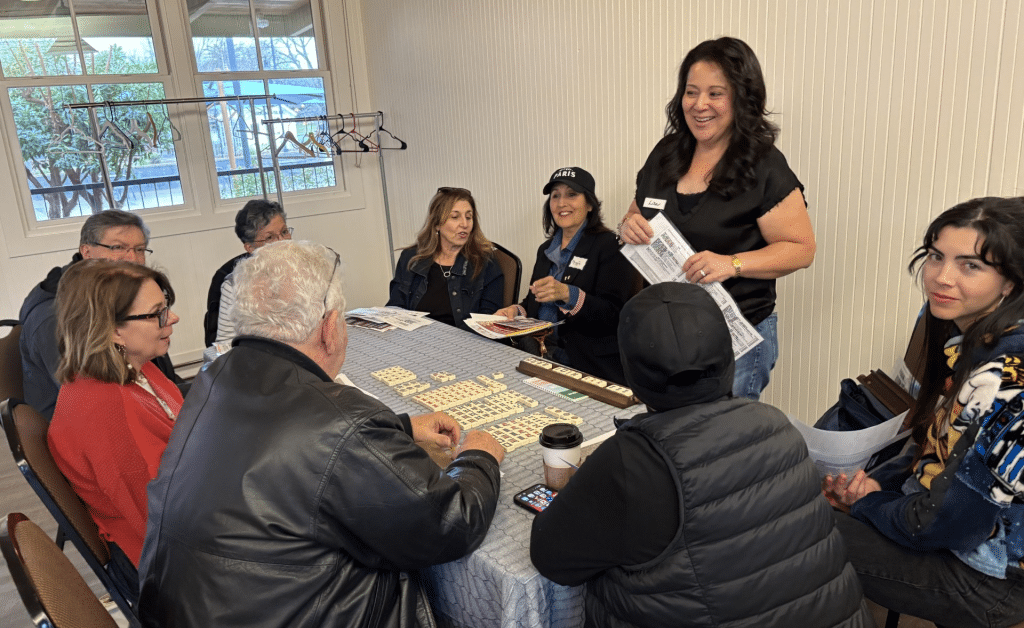 Lisa Taylor, standing, leads Mah-jongg in Yountville. Submitted photo
