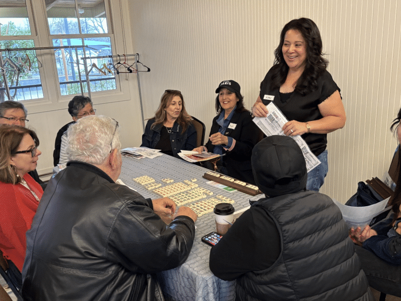 Lisa Taylor, standing, leads Mah-jongg in Yountville. Submitted photo