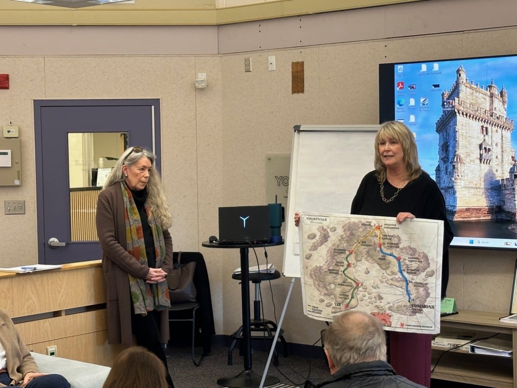 Yountville Vice Mayor Pam Reeves and Council Member Robin McKee answered questions about the Yountville Commons project. Lisa Adams Walter photo