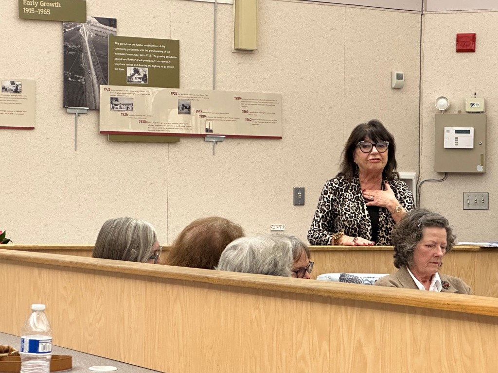 Iren Jenny, along with her husband Ted Jenny, hosted the Feb. 2, 2026 resident event that outgrew their home and was moved to the Yountville Locals Lounge. Lisa Adams Walter photo