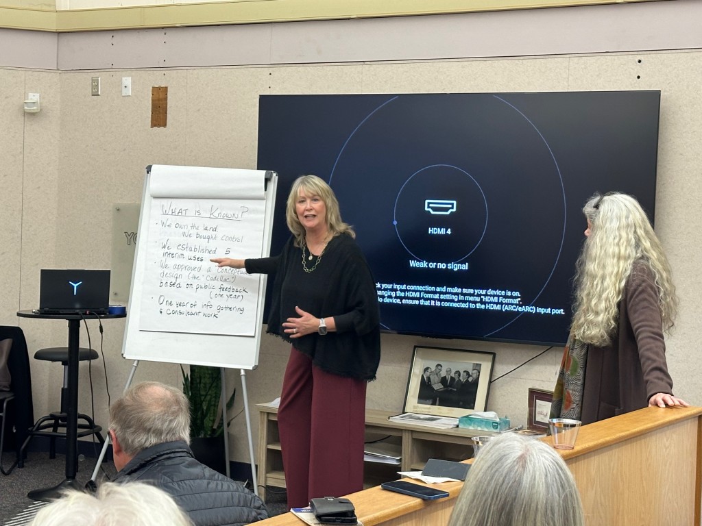 Yountville Town Council Member Robin McKee explained the current status of the Yountville Commons project. Lisa Adams Walter photo