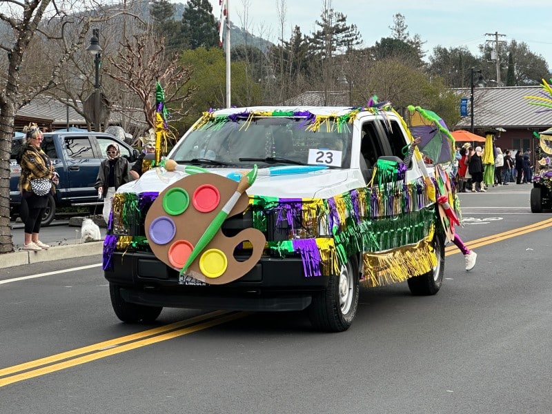 The Best Overall Entry winner in the 2026 Yountville Mardi Gras Parade was from the Yountville Arts Commission. Lisa Adams Walter photo