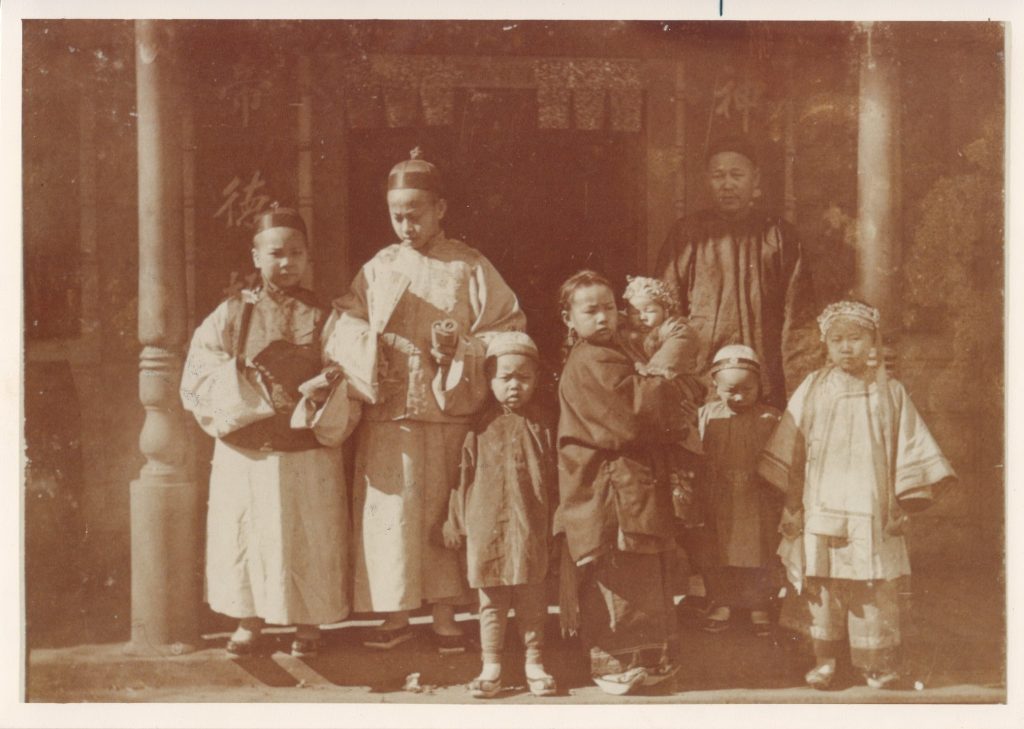 Chan Wah Jack and some of his children on Feb. 19, 1896, in front of the Napa Chinatown temple that was later moved to San Francisco. Napa County Historical Society photo