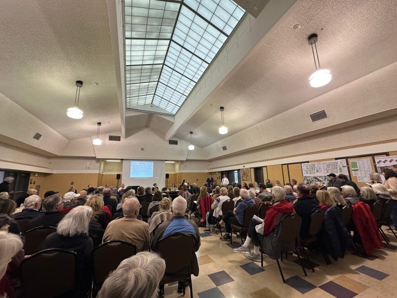 The Yountville Town Council Study Session on Feb. 17, with standing room only, was packed with nearly 150 attendees at the height of the meeting. Lisa Adams Walter photo