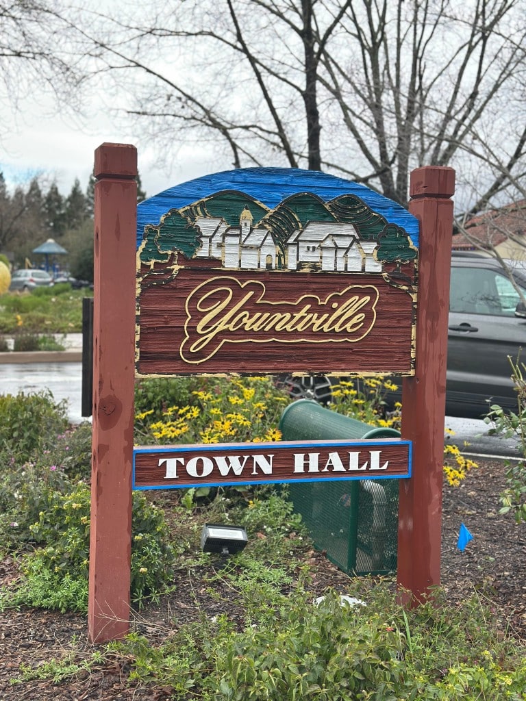 Town of Yountville Town Hall Sign