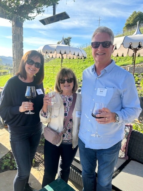 Myrna at Lewis Cellars with the Baumanns. Jim McDonald photo