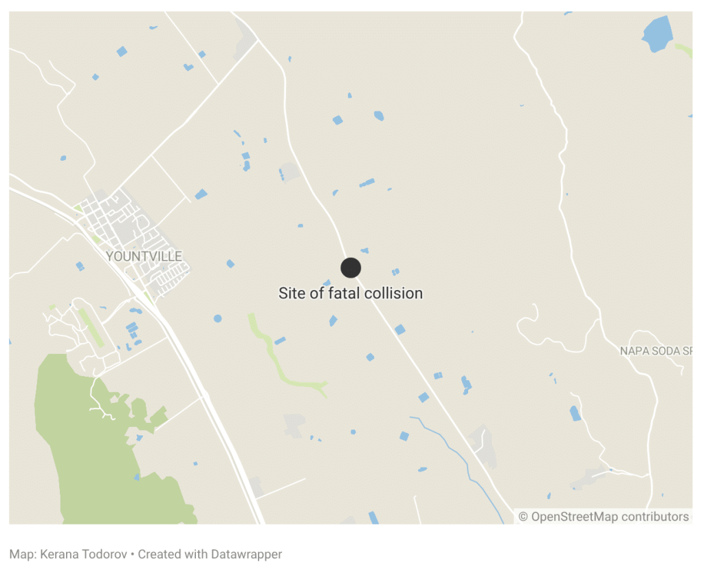 map showing crash location