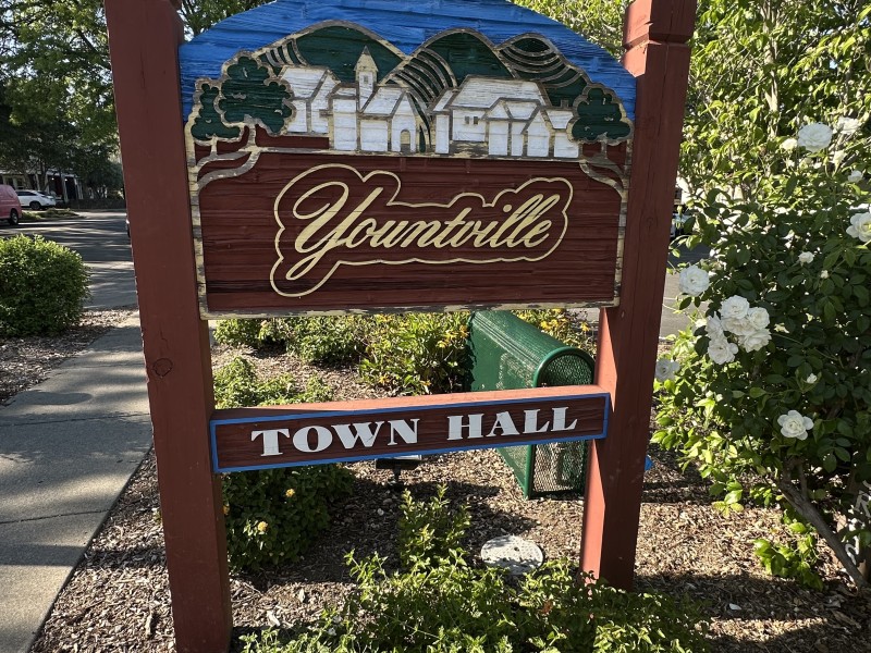 Town of Yountville Town Hall sign