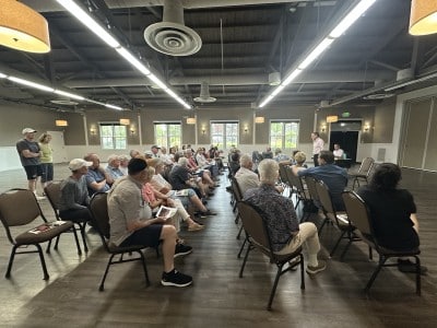 Some 45 residents attended the "listening session" for community engagement regarding hiring a new Yountville town manager on July 13. Lisa Adams Walter photo
