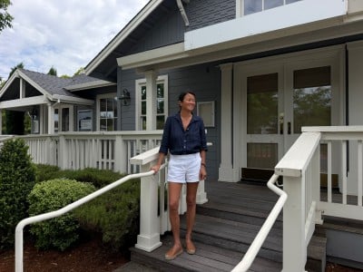 Kerrin Laz looks to the future of what will become the Vintners Social Club by K. LAZ in Yountville. Olivia de Maigret photo