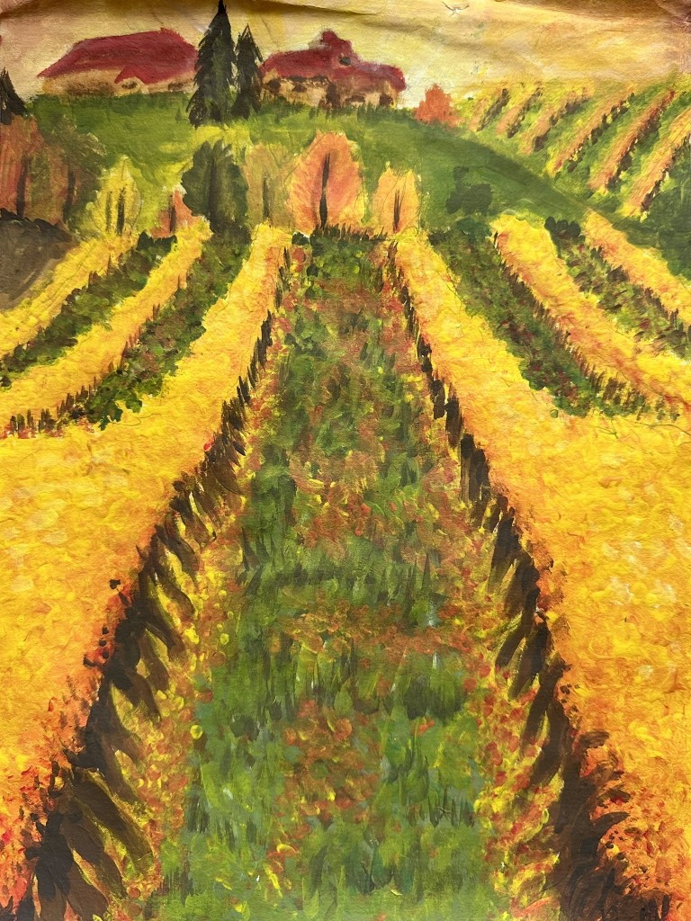 The 2025 Napa County Agricultural Crop Report winning cover art, an acrylic painting titled “Fall Vineyards,” was created by Victoria Mosconi Carrión, a sophomore at Napa High School.