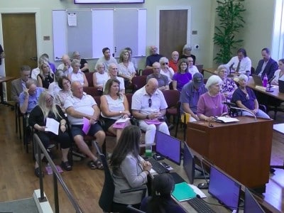 Yountville resident Jill Turner asks the Yountville Town Council for transparency at the Aug. 4 meeting. Town of Yountville video screenshot