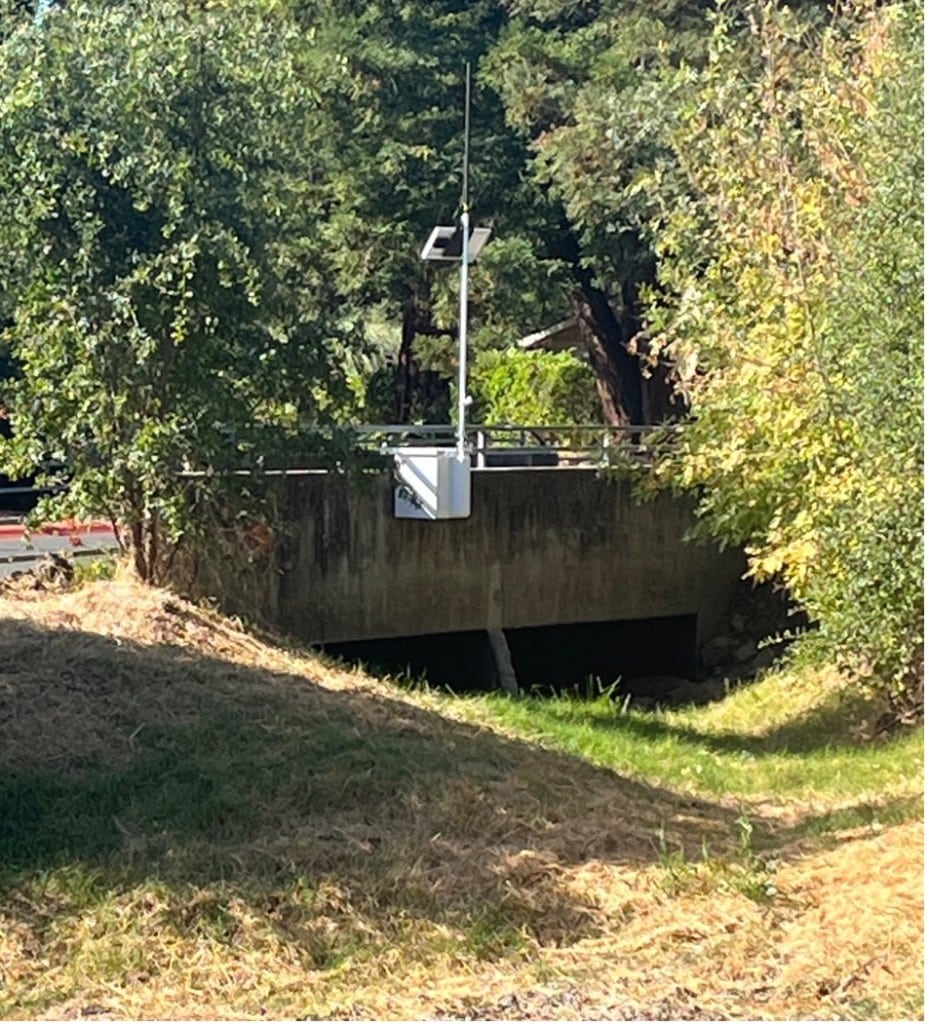 A new stream gauge was installed on the bridge on Oak Circle. Kimberly Cook photo