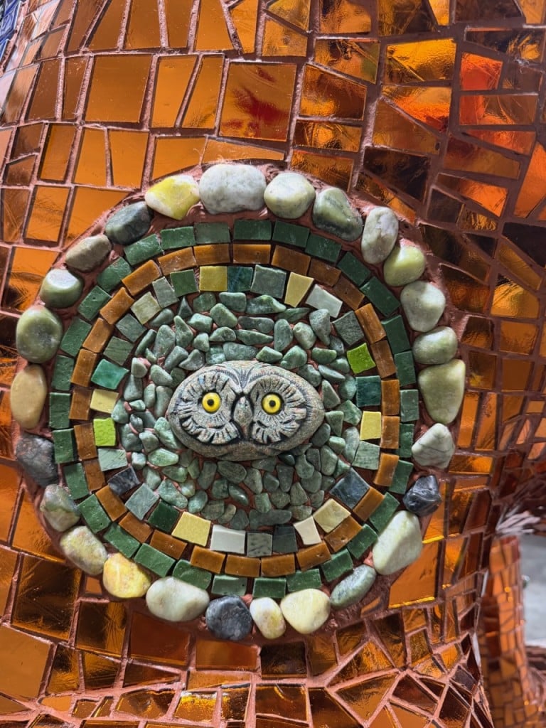 "Circles of Life" are part of the intricate mosaic work on the Healey's Positivity Watch Dogs. Submitted photo