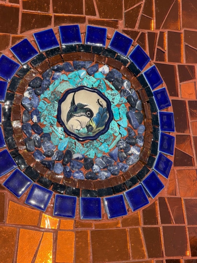Intricate mosaic work is a signature of the Healey's work on the Positivity Watch Dogs. Submitted photo
