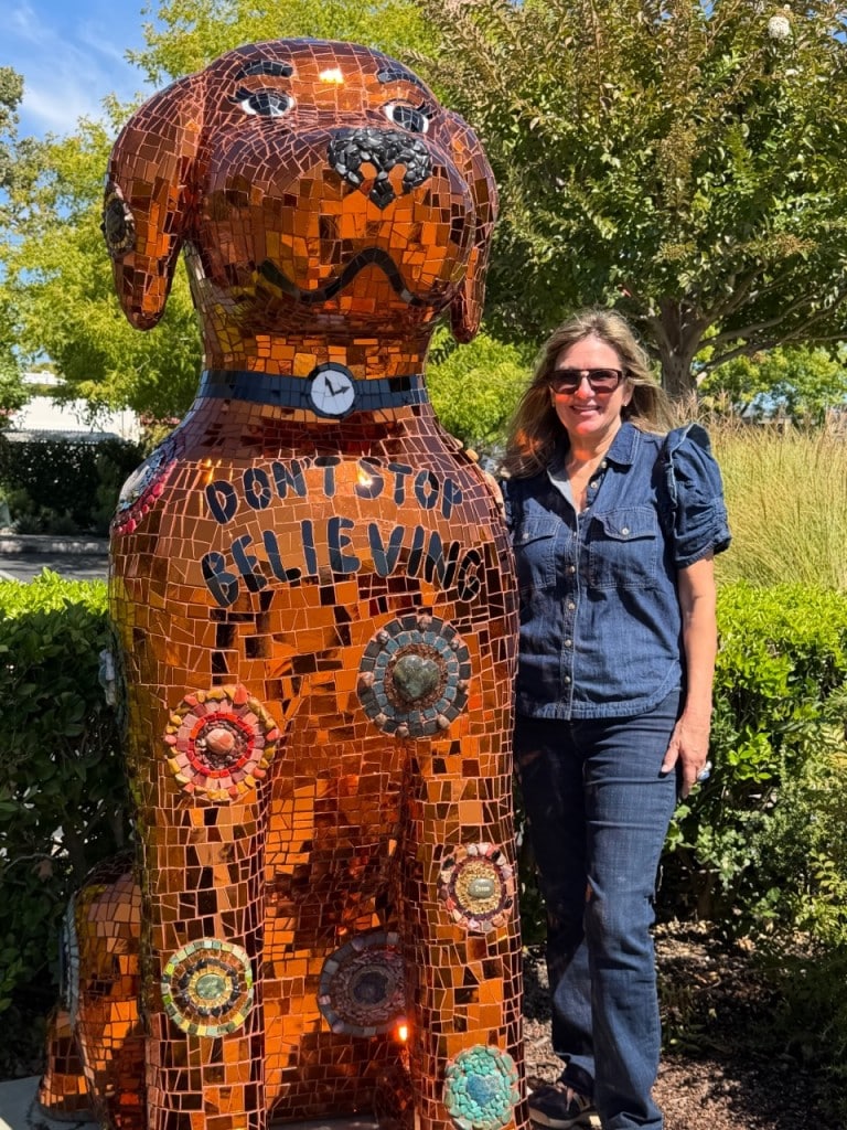 Ginger with artist Elizabeth Laul Healey at the Y in Yountville. Submitted photo