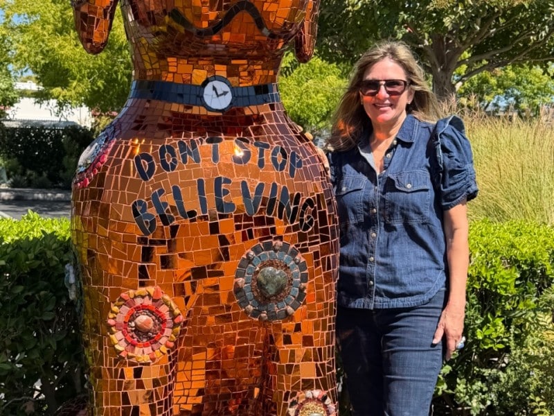 Ginger with artist Elizabeth Laul Healey at the Y in Yountville. Submitted photo