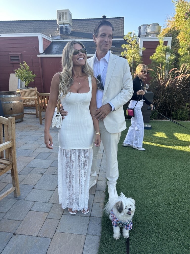 The bride and groom, Mia and Alan Mattone of Florida, with Norman. Lisa Adams Walter photo