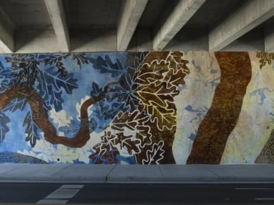A photo of the "Memory of a Tree" mural in Yountville, California.